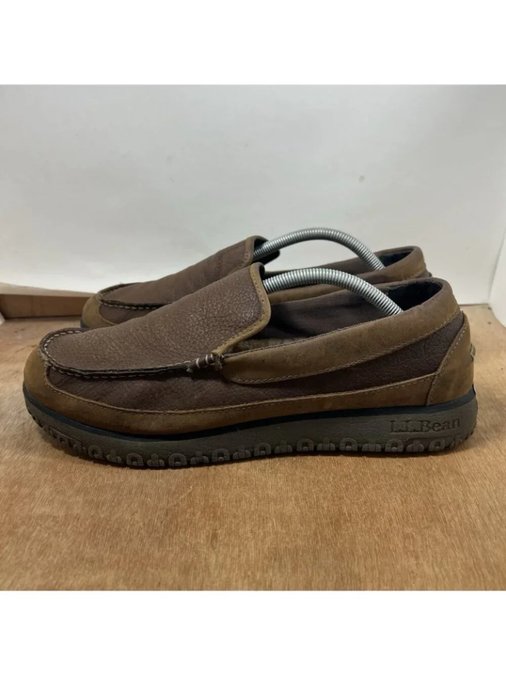 LL Bean Slippers Men Size 11 Shearling Lined Brown